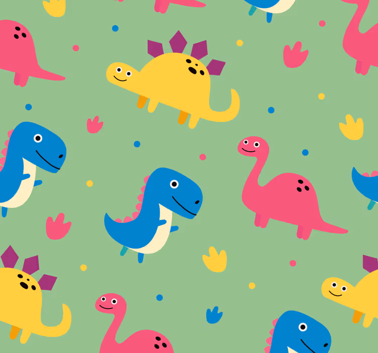 Rollo Fenster Dino farbenfroher stil - TenStickers