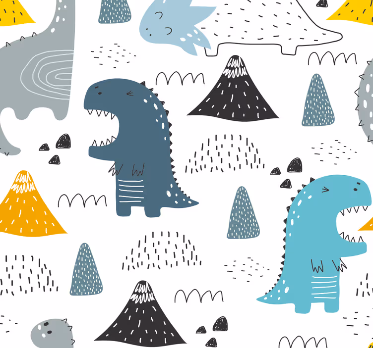 Rollo Fenster Dino skandinavisches muster - TenStickers
