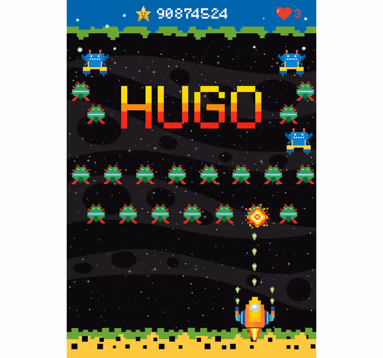 Rollo Fenster Gaming Arcade Bildschirm mit Namen - TenStickers