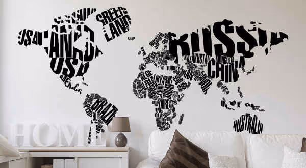 Wandtattoos Weltkarte Wandtattoos Weltkarte