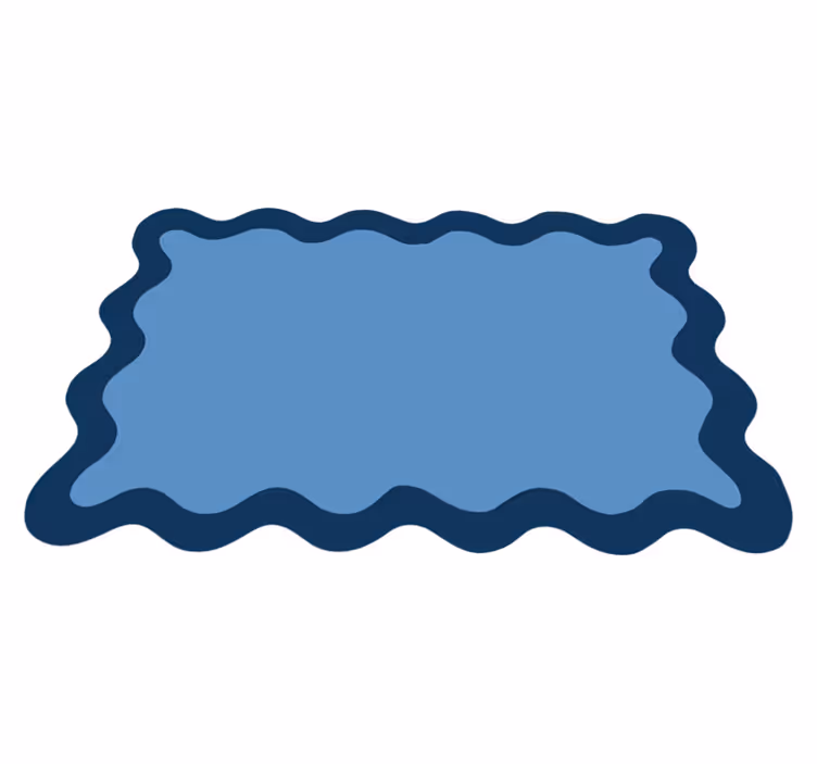 Tischset modern blauer gewellter rand - TenStickers