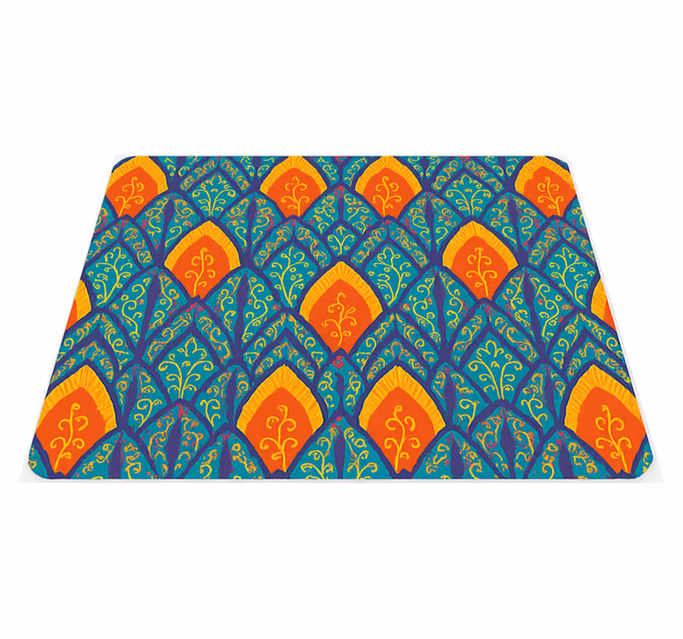 Tischsets originell mit buntem indischem pfauenmuster - TenStickers
