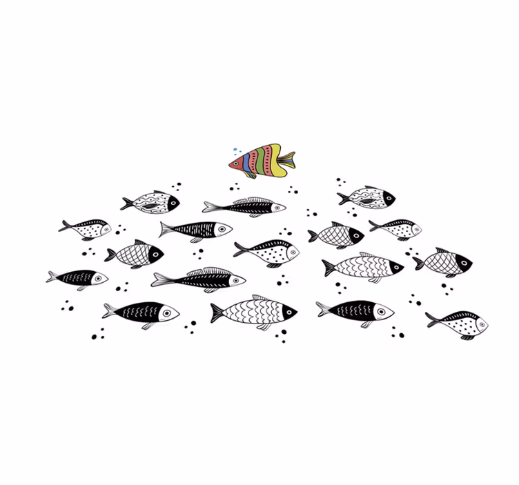 Tischsets originell mit buntem fischmuster - TenStickers