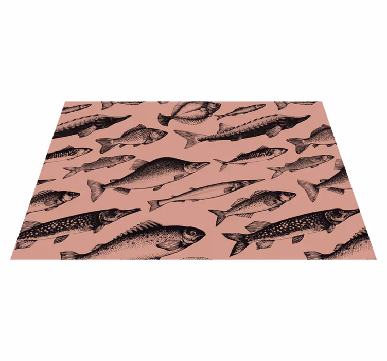 Tischsets originell mit fischmuster kunst - TenStickers