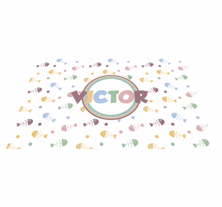 Tischset mit Namen bunte Gräten - TenStickers