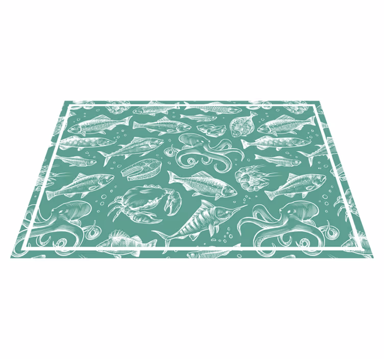 Tischset Fisch Skizze Fisch handgezeichnet - TenStickers