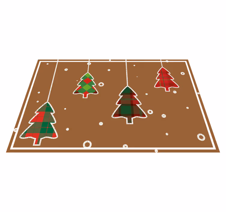 Weihnachtsbäume brauner Hintergrund Tischsets - TenStickers