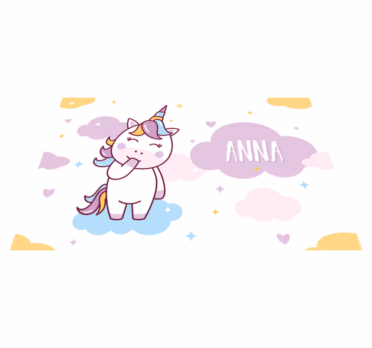 Tischset Kinder Einhorn anpassbar - TenStickers