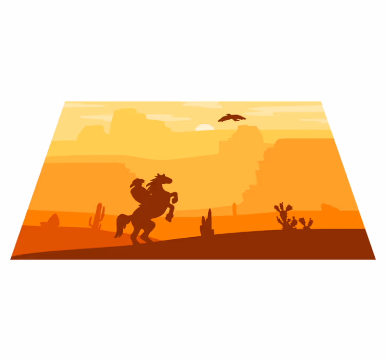 Tischsets originell mit cowboys in silhouette - TenStickers