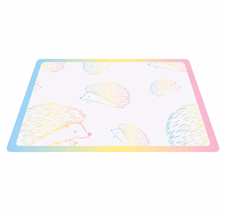 Stachelschwein in Linien Igel Tischsets gezeichnet - TenStickers