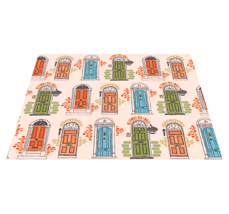 Tischsets originell mit bunten türmustern - TenStickers