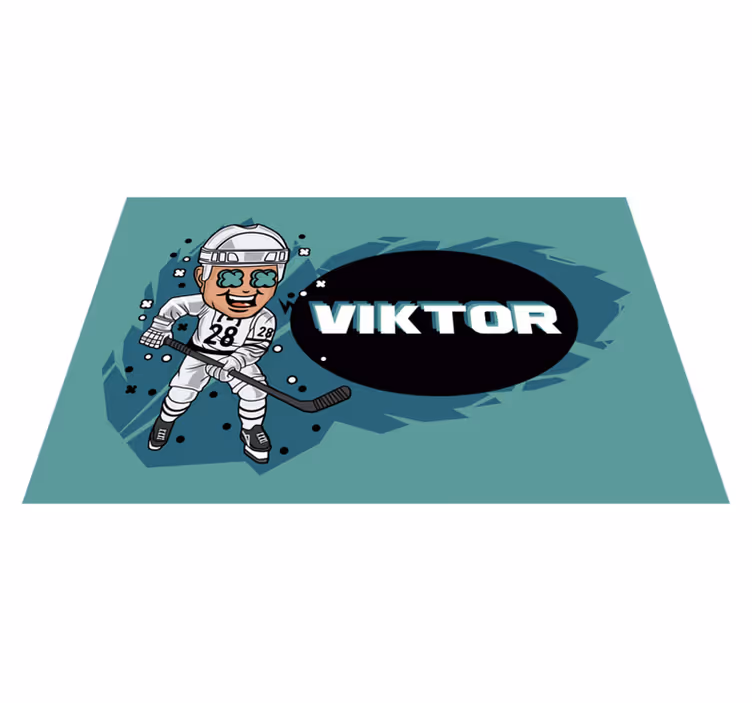 Tischset kinder mit cartoon eishockeyspieler - TenStickers