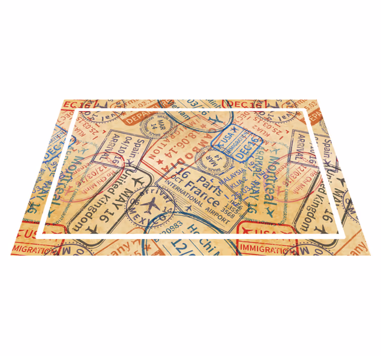 Tischset textur mit reisepassstempel-muster - TenStickers