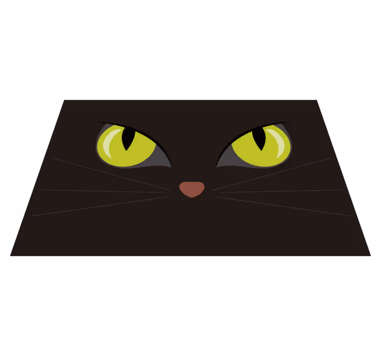 Tischset rund Schreckliche schwarze halloween-katze - TenStickers