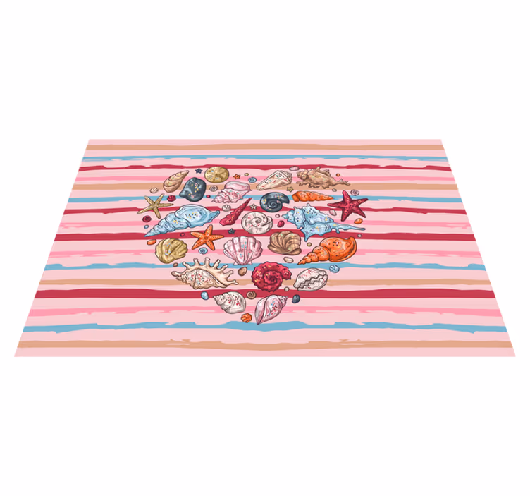 Tischset modern muscheln herz muster - TenStickers