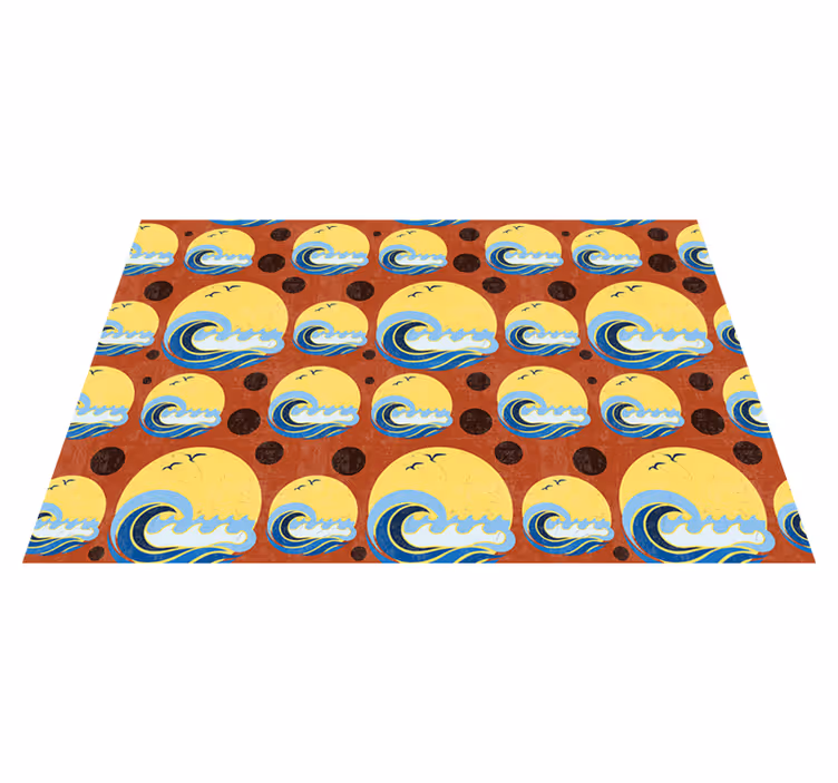 Tischset modern mit stilisiertem wellenmuster - TenStickers