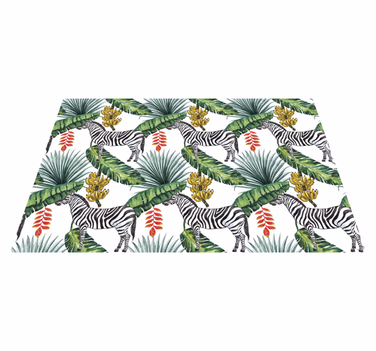 Tischset textur zebra blattmuster - TenStickers
