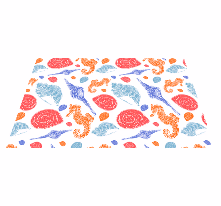 Tischsets originell muscheln und seepferdchen - TenStickers