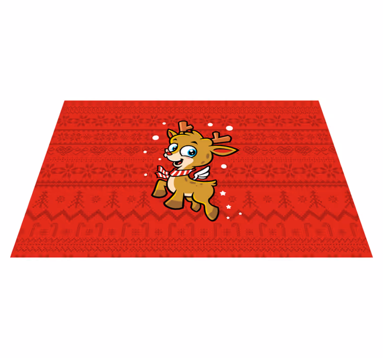 Tischset weihnachten mit niedlichem rentiercharakter - TenStickers
