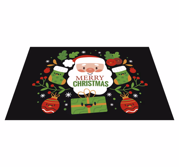 Tischset weihnachten mit fröhlicher santa-illustration - TenStickers