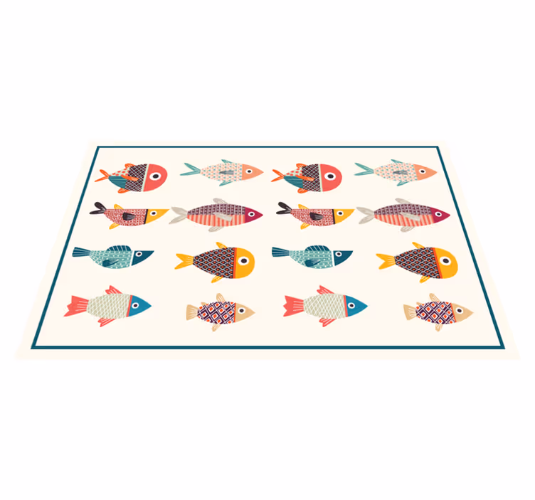 Tischsets originell mit bunten fischmustern - TenStickers