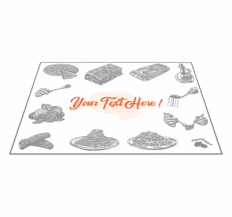 Tischset Restaurant Italienische nahrungsmittelikonen mit text - TenStickers
