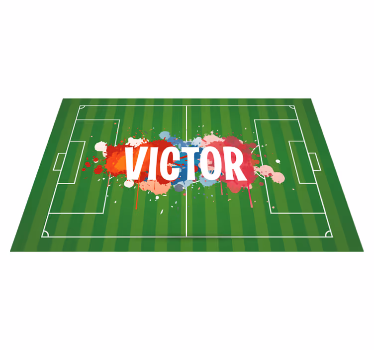 Tischset mit Namen Fußballplatz mit Namen - TenStickers