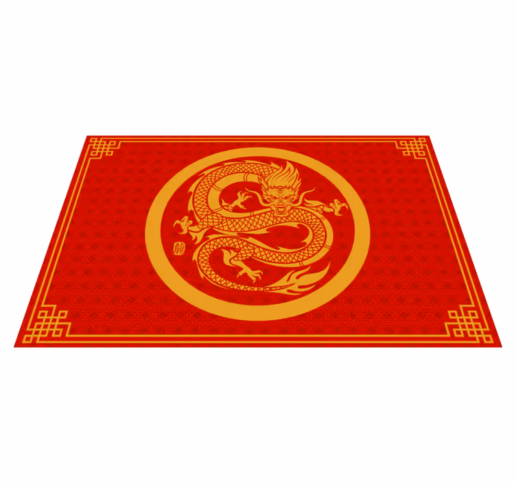 Tischsets originell drache goldener kreis - TenStickers