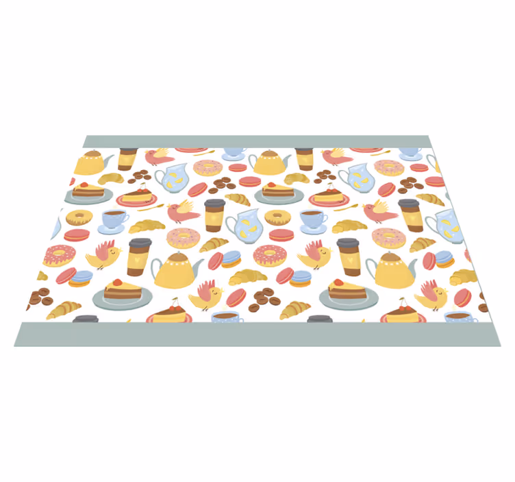 Tischset kinder mit bunten dessertmustern - TenStickers