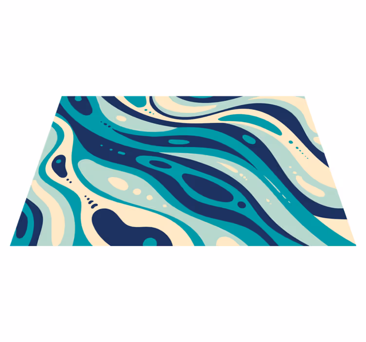 Tischset textur wellenförmige aqua muster - TenStickers