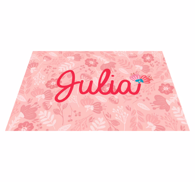 Tischset mit namen floral persönliches design - TenStickers