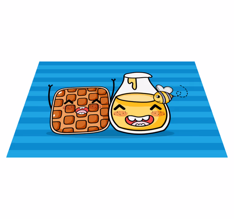 Tischset kinder niedliche waffel und honig - TenStickers