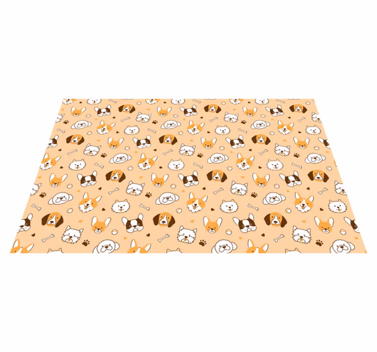 Tischset kinder mit süßen tiergesichtern - TenStickers