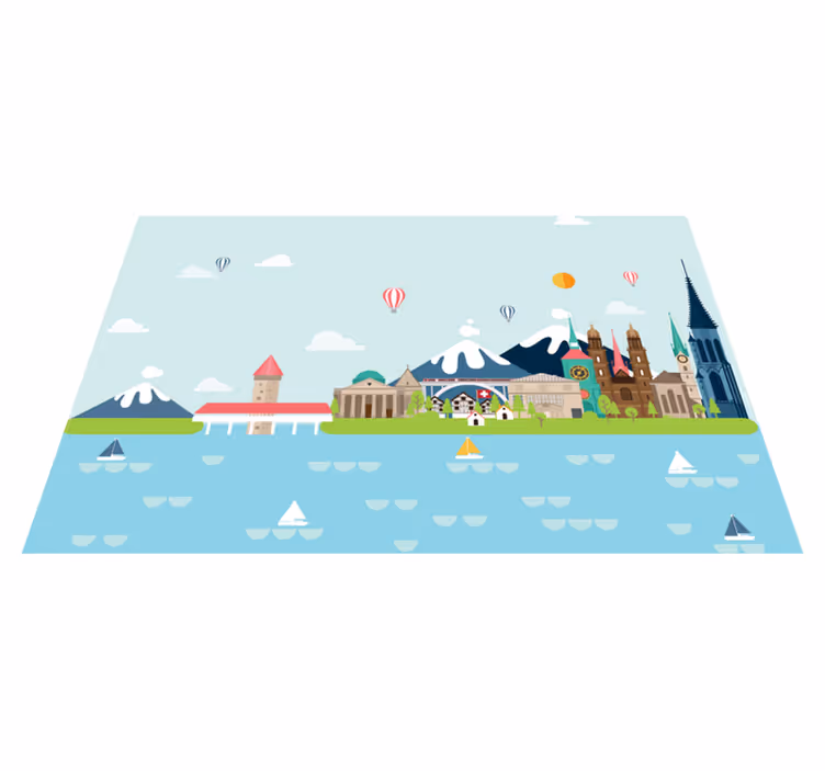 Tischsets originell bunte stadtansicht - TenStickers