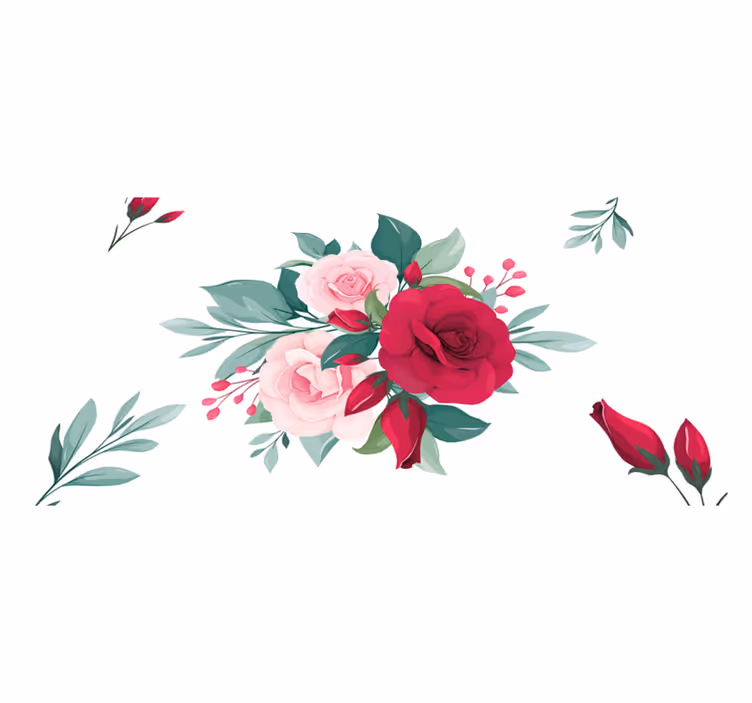 Tischsets originell mit floralen arrangements - TenStickers