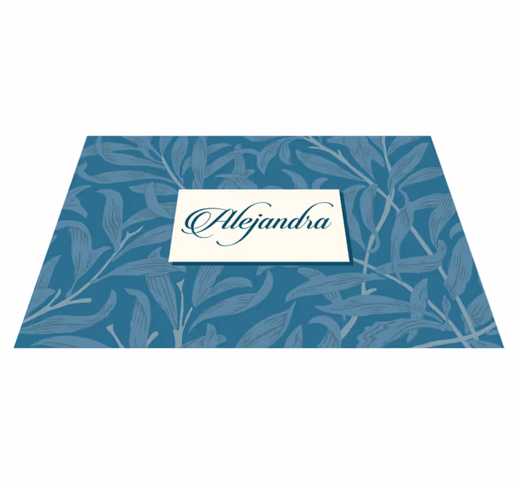 Tischset mit namen im eleganten blattdesign - TenStickers