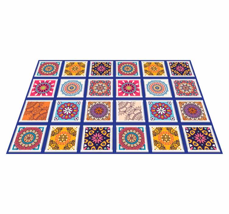 Tischsets originell mit geometrischen blumenmustern - TenStickers