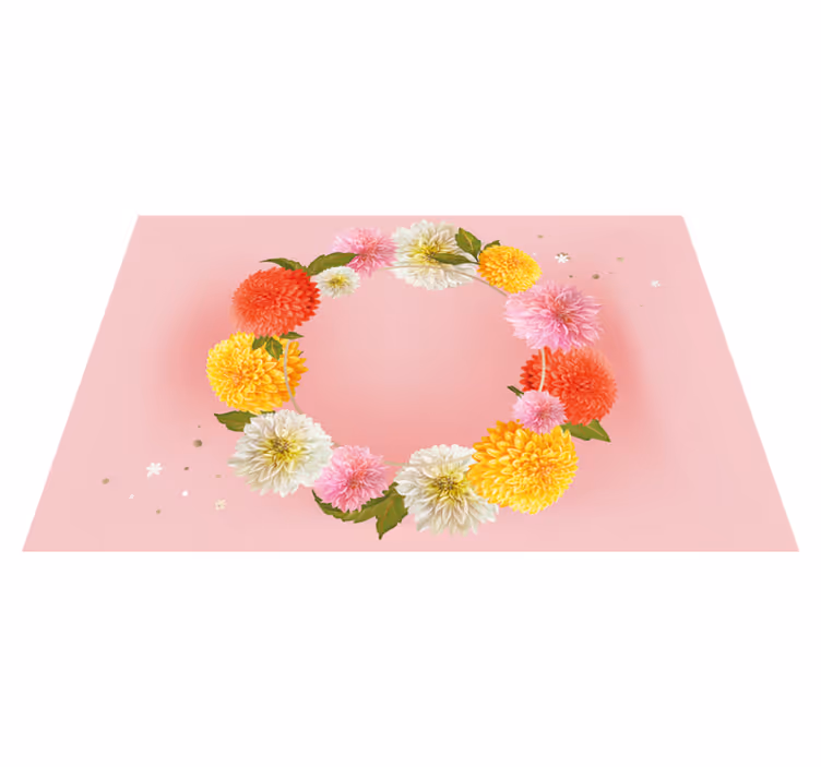 Tischsets originell mit floralem kreisakzent - TenStickers