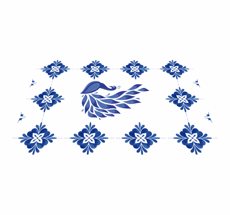 Tischsets originell pfau blumenmuster - TenStickers