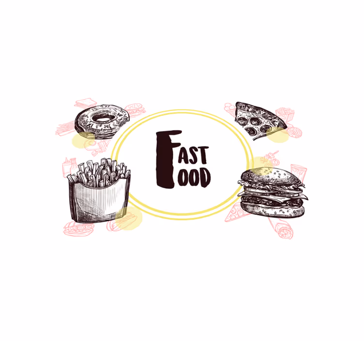 Tischsets originell mit illustrationen von fast food - TenStickers