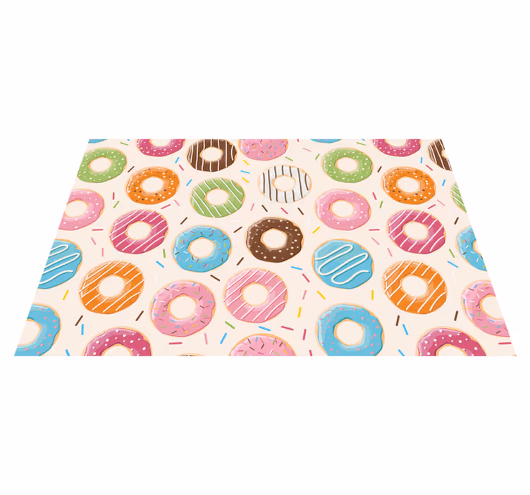 Tischset kinder mit bunten donut-mustern - TenStickers