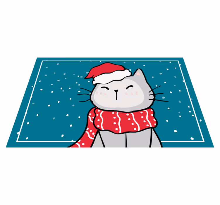 Tischset weihnachten fröhliche katze santa - TenStickers