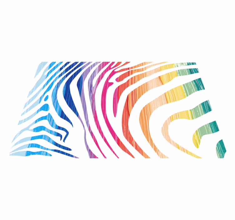 Tischsets originell bunte zebra streifen - TenStickers