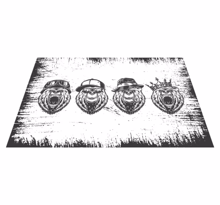 Tischsets originell mit stilvollen bärenporträts - TenStickers