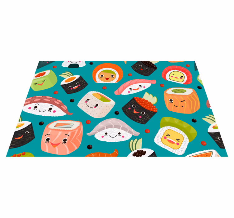 Tischset kinder mit niedlichen sushi figuren - TenStickers