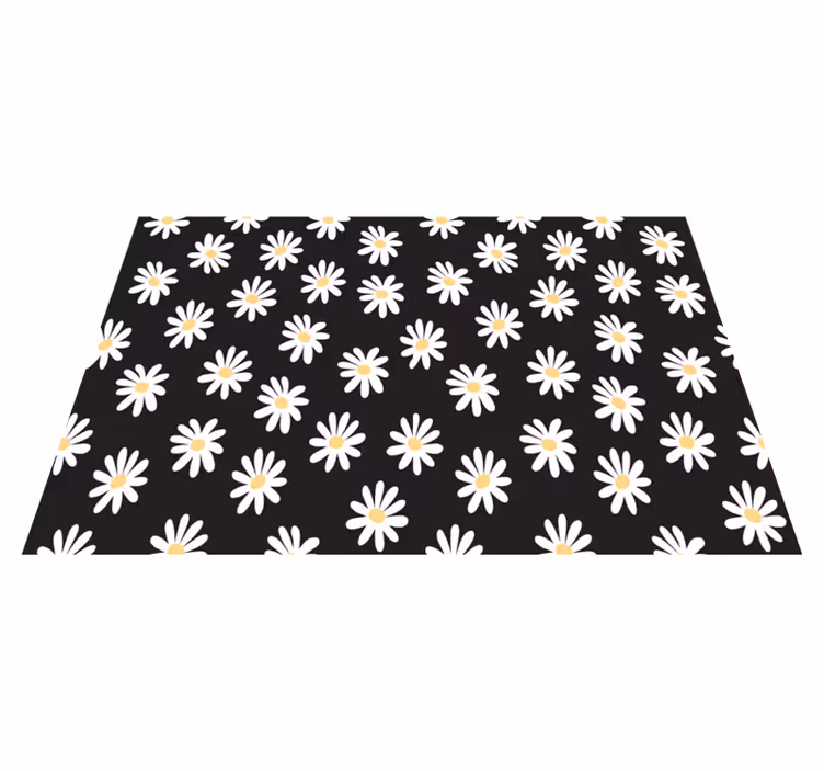 Tischset elegant Schwarze gemusterte gänseblümchen - TenStickers