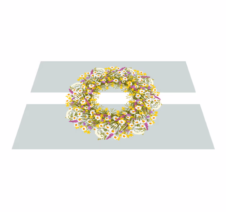Tischsets originell mit floraler kranzmitte - TenStickers