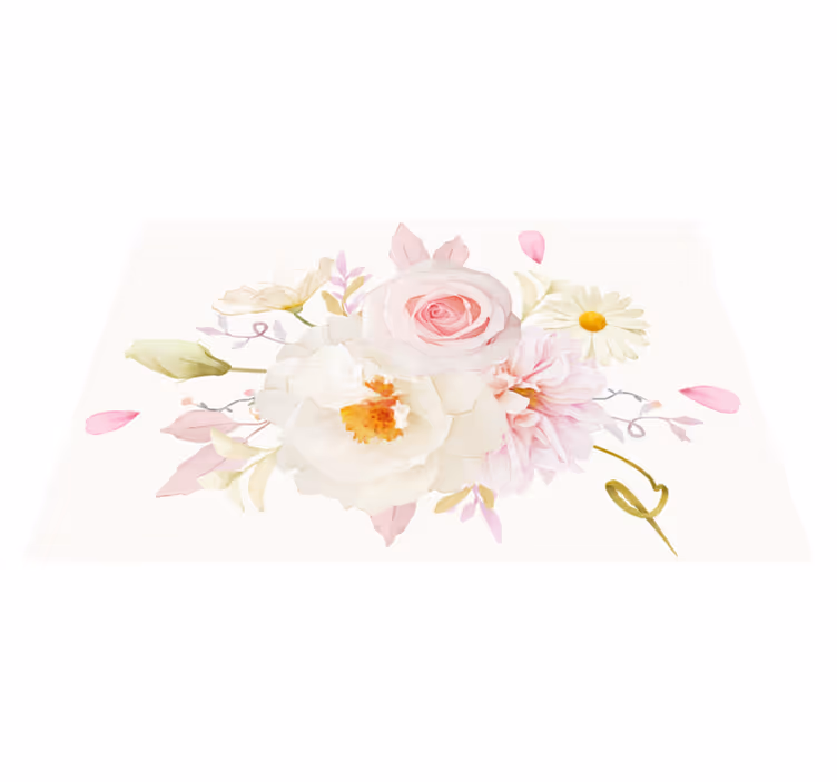 Tischset modern Weiße rosa blumen - TenStickers