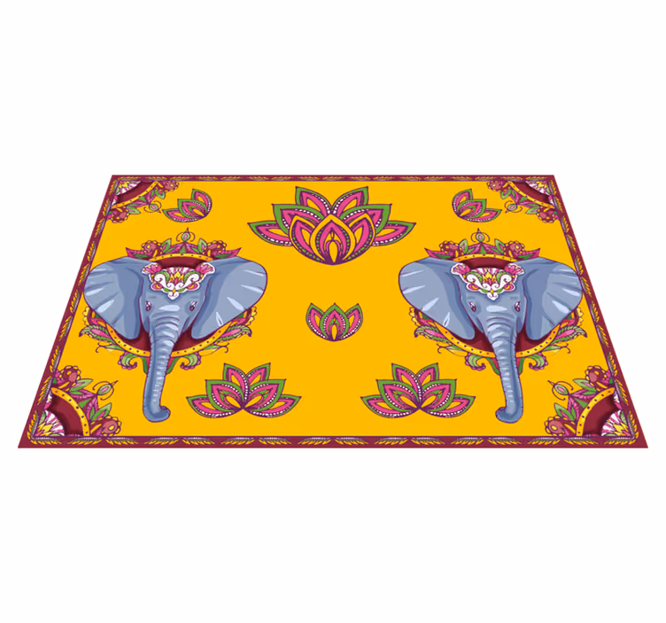 Tischsets originell mit elefantenblumenmuster - TenStickers
