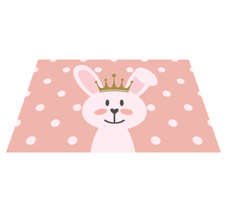 Tischset Kinder Prinzessin hase mit krone - TenStickers